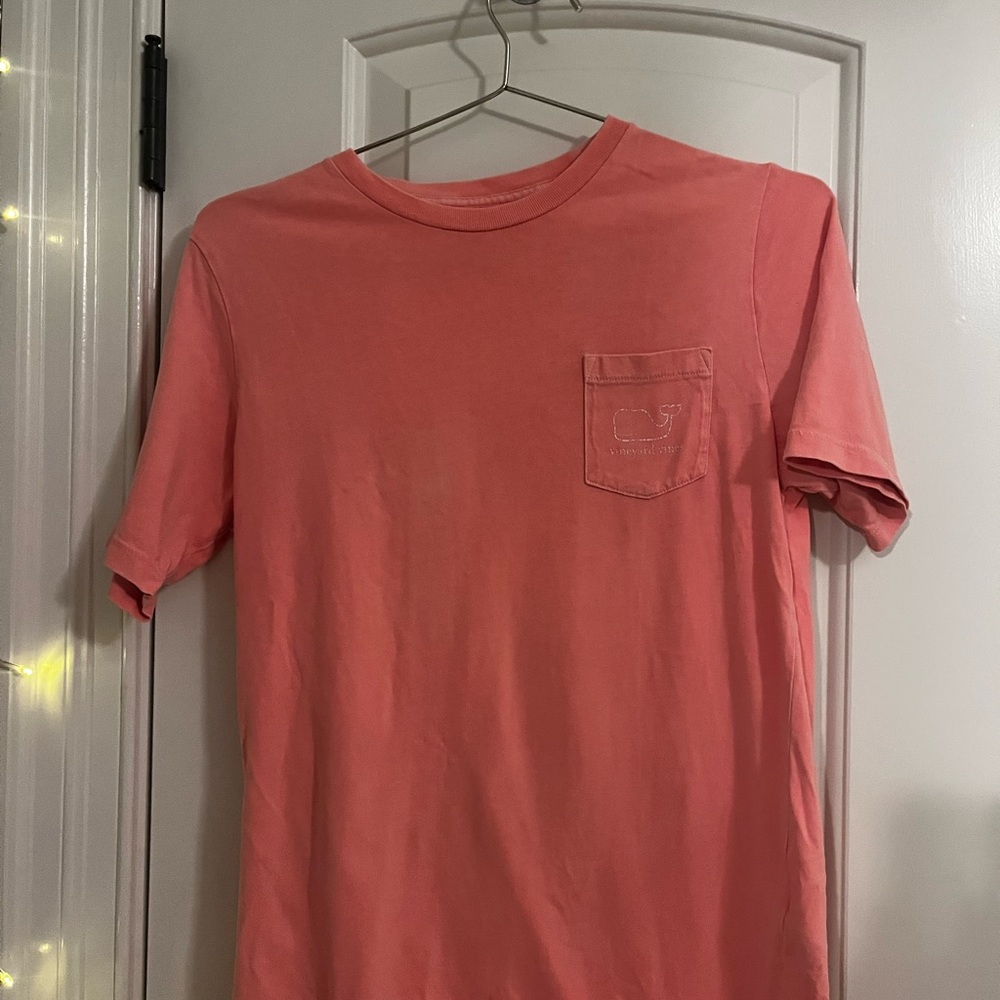 Boys Vineyard Vines Coral T-Shirt with Pocket